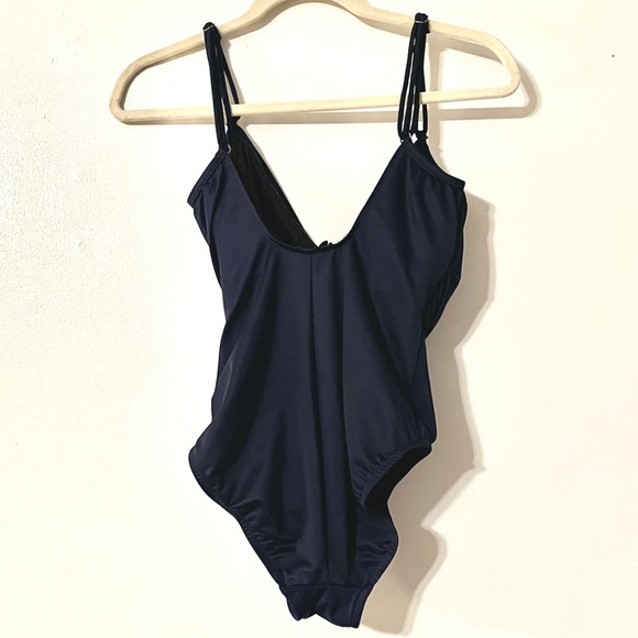 MagicSuit Navy Blue Ruched One Piece Bathing Swimsuit Women’s Size 12 - Picture 2 of 14